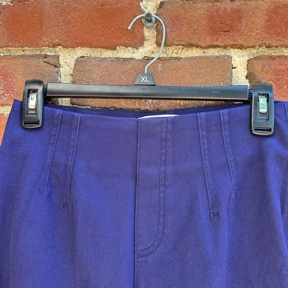 SPANX $138 Twill Crop Wide Leg Pull On Pants Lapis Blue XL NWOT - Picture 3 of 7